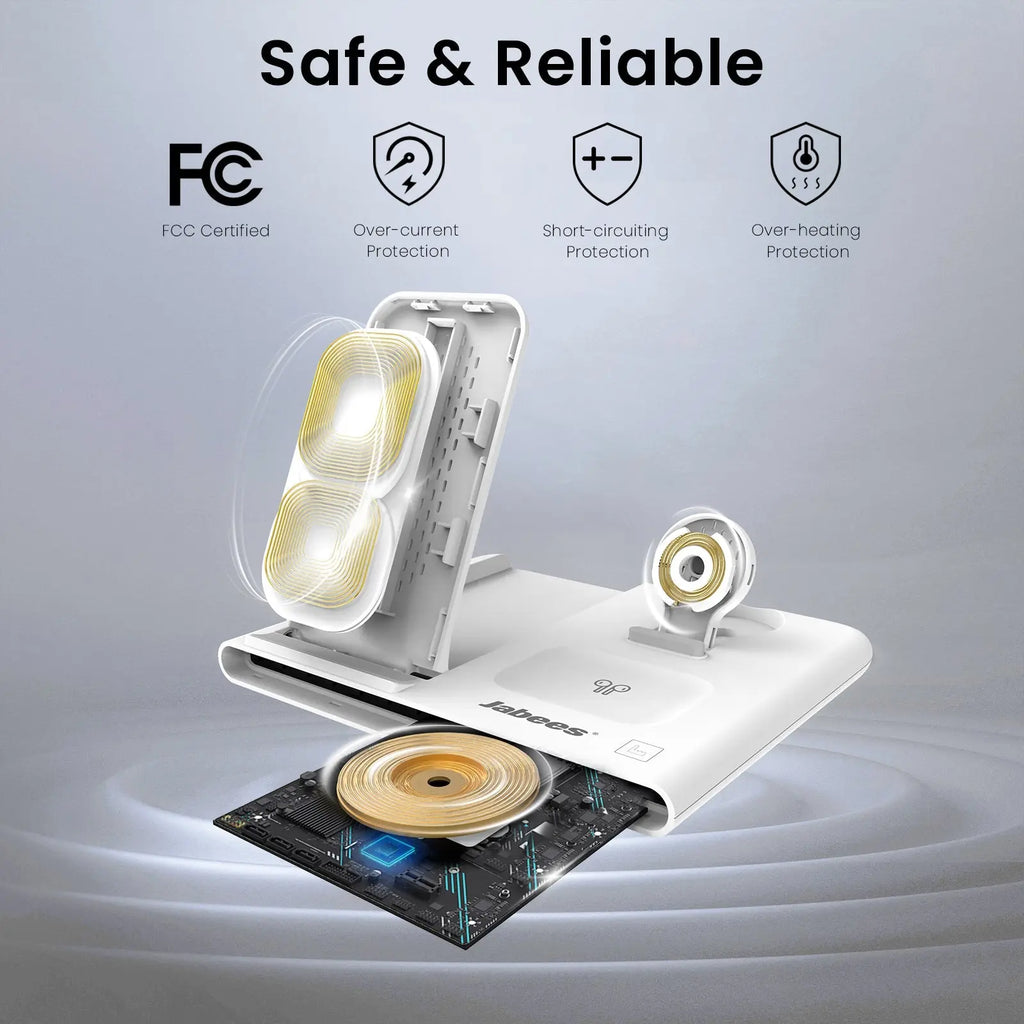4‑in‑1 Foldable Wireless Charging Station with LED Night Light DC-Jabees