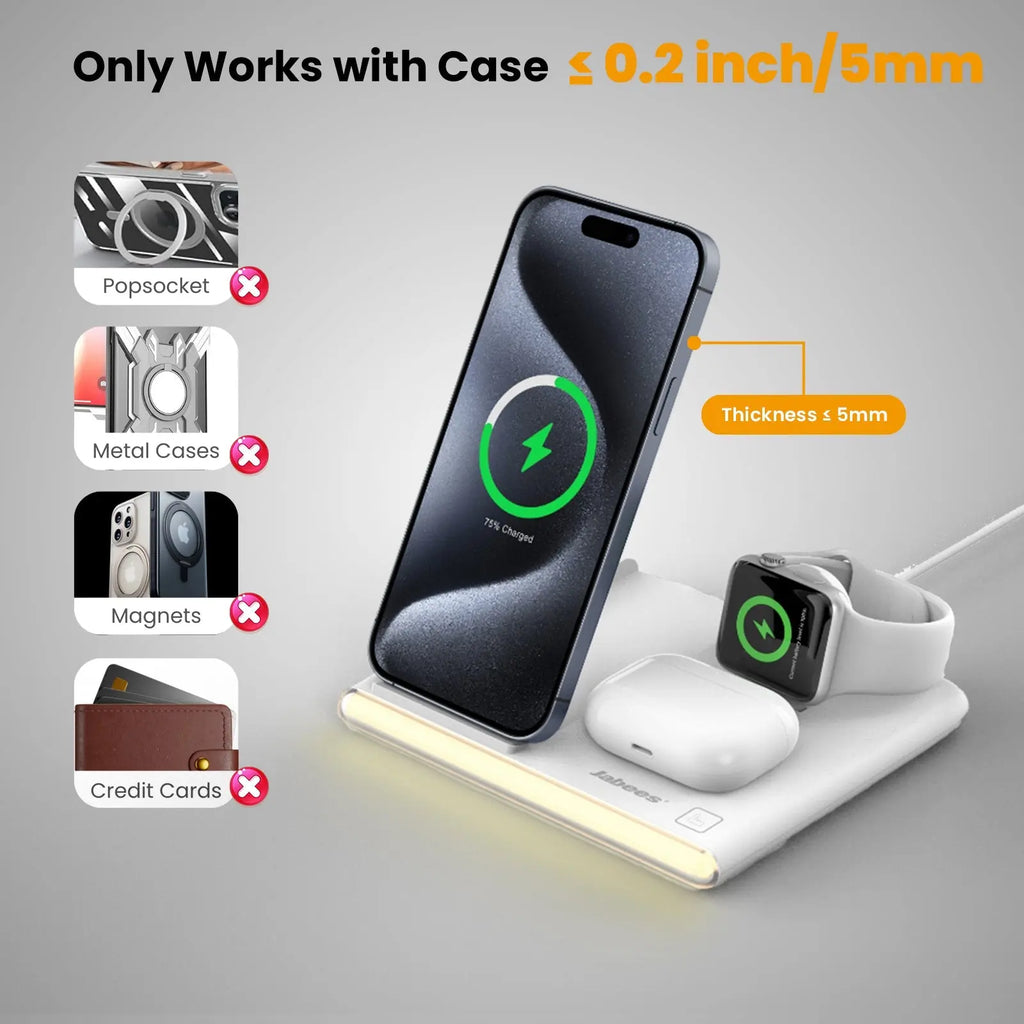 4‑in‑1 Foldable Wireless Charging Station with LED Night Light DC-Jabees