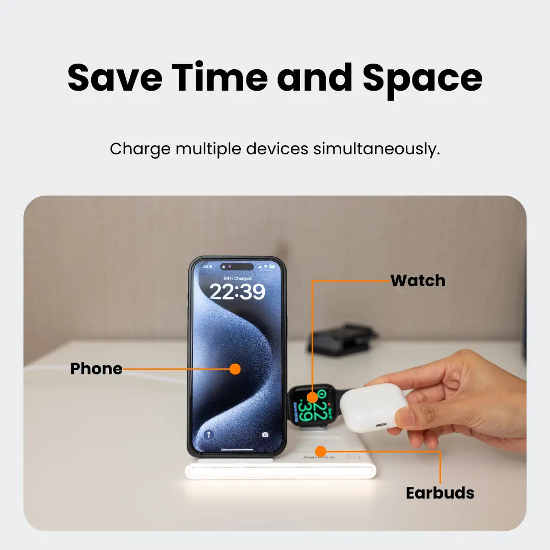 4‑in‑1 Foldable Wireless Charging Station with LED Night Light DC-Jabees