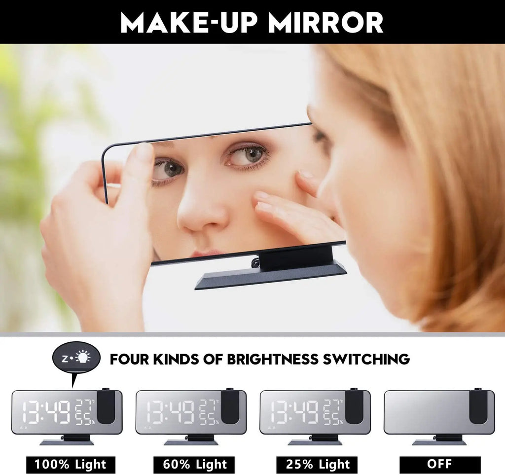 LED Projection Digital Alarm Clock with Phone Charger DC-THE CEO