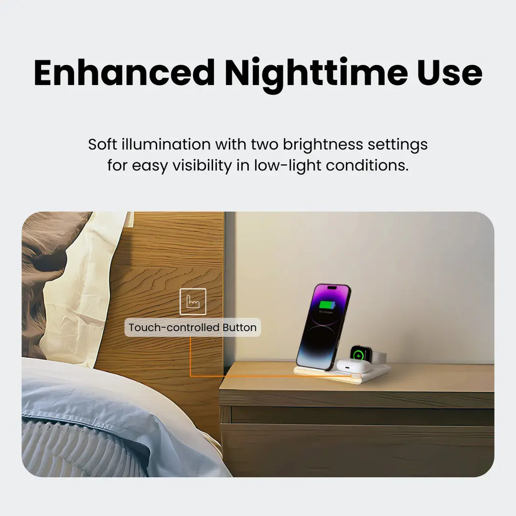4‑in‑1 Foldable Wireless Charging Station with LED Night Light DC-Jabees