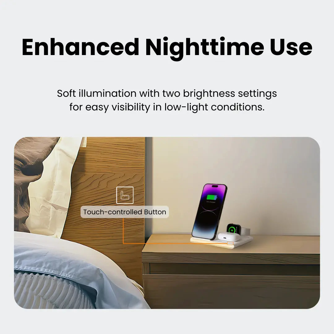 4‑in‑1 Foldable Wireless Charging Station with LED Night Light DC-Jabees