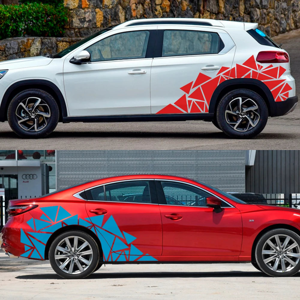 Car Door Side Splicing Triangles Graphics Stickers Automobile Tire Vinyl Film Decals Auto Tuning Accessories Body Decoration