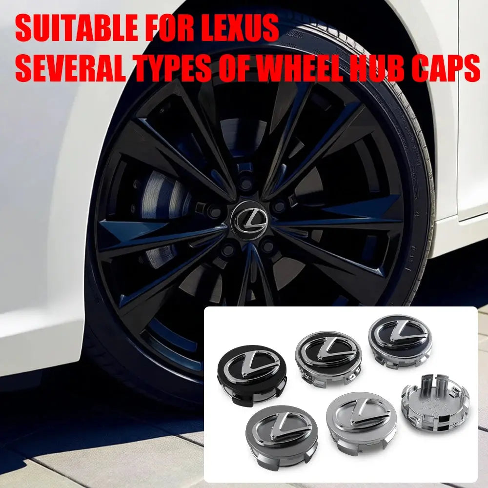 Lexus 60 mm Wheel Hub Center Caps (4‑Piece) PrimeFinds