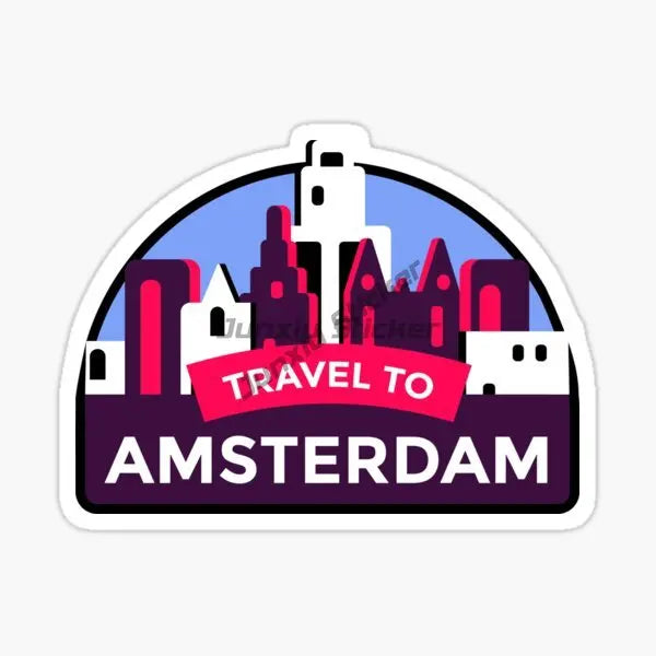 Amsterdam Landscape National Flag and Emblem Vinyl Self-adhesive Decal Car Waterproof Car Bumper Sticker Car Accessories KK10cm