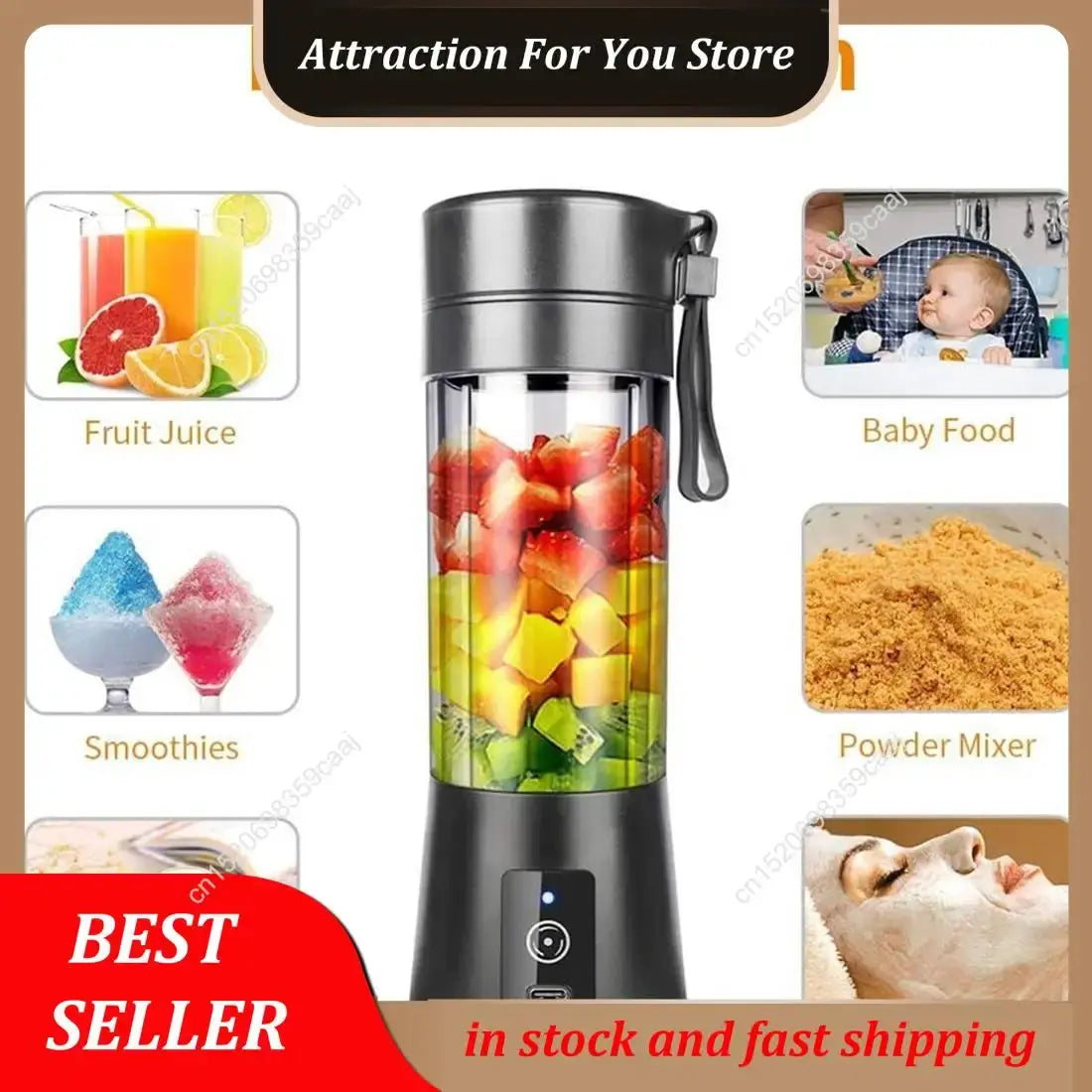 Portable USB Rechargeable Mini Blender for Smoothies PrimeFinds