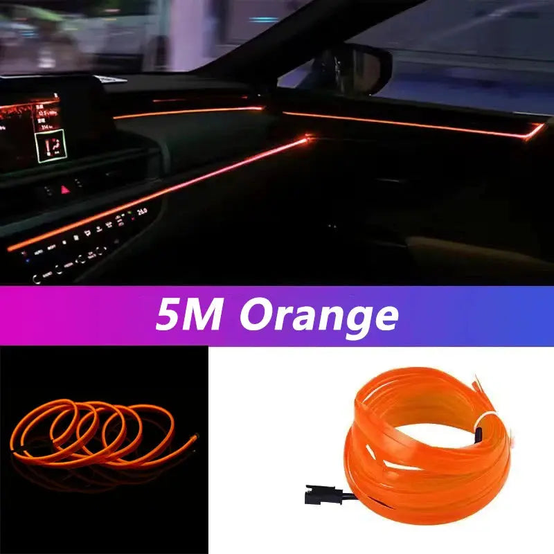 5M USB Car Interior LED Strip Light – Flexible Neon Ambient Lighting PrimeFinds