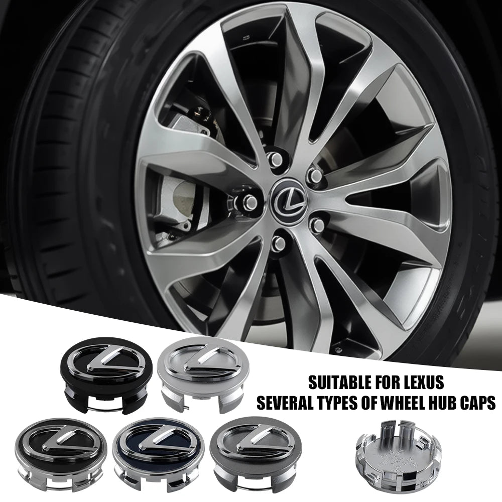 4PCS 60mm For Lexus FSPORT LBX NX RX 350h 450h ES UX 300e GS GX IS Car Wheel Tire Hub Center Cap Cover Auto Exterior Accessories