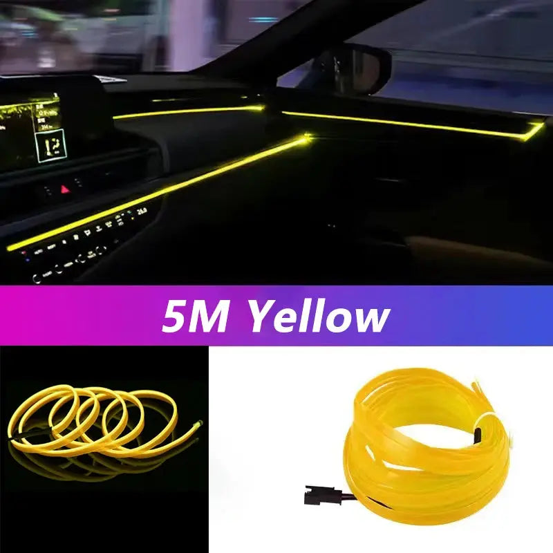 5M USB Car Interior LED Strip Light – Flexible Neon Ambient Lighting PrimeFinds