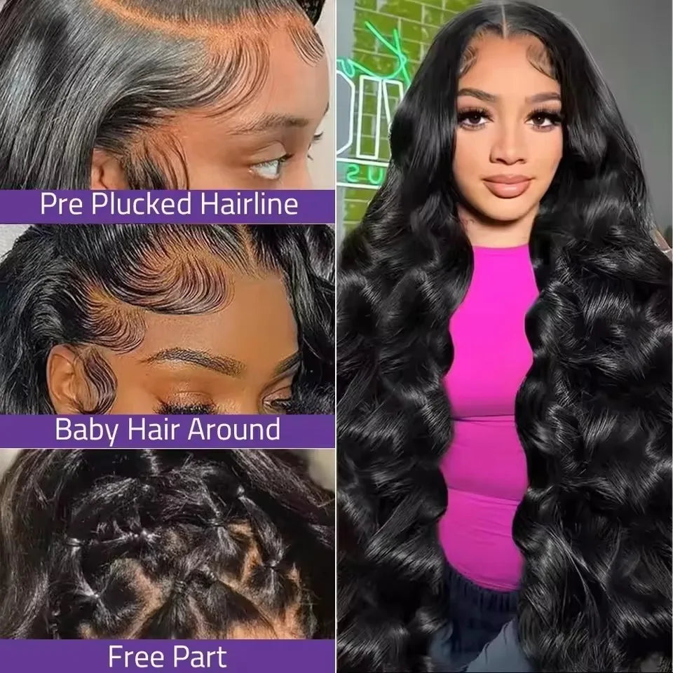 40 Inches Body Wave Human Hair Wig 13x4 360 Transparent Lace Front Human Hair Wig 13x6 Brazilian Lace Human Hair For Black Women