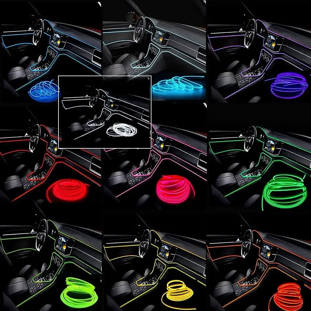 5M USB Car Interior LED Strip Light – Flexible Neon Ambient Lighting PrimeFinds