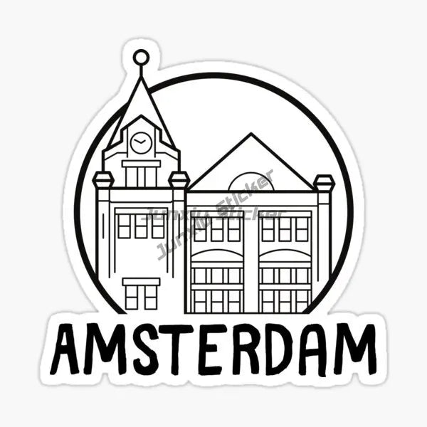 Amsterdam Landscape National Flag and Emblem Vinyl Self-adhesive Decal Car Waterproof Car Bumper Sticker Car Accessories KK10cm
