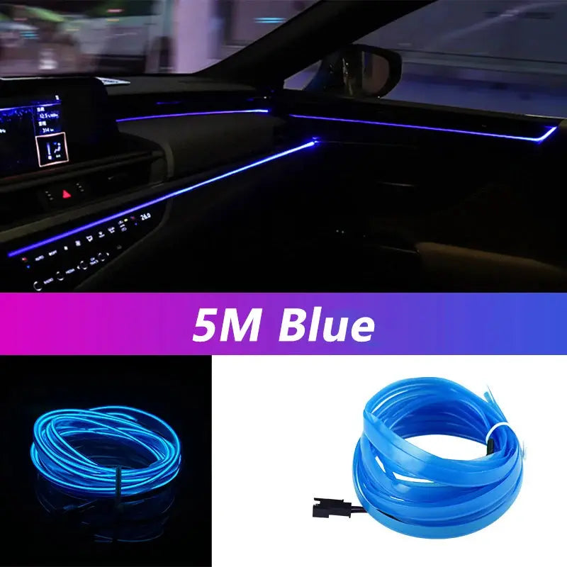 5M USB Car Interior LED Strip Light – Flexible Neon Ambient Lighting PrimeFinds