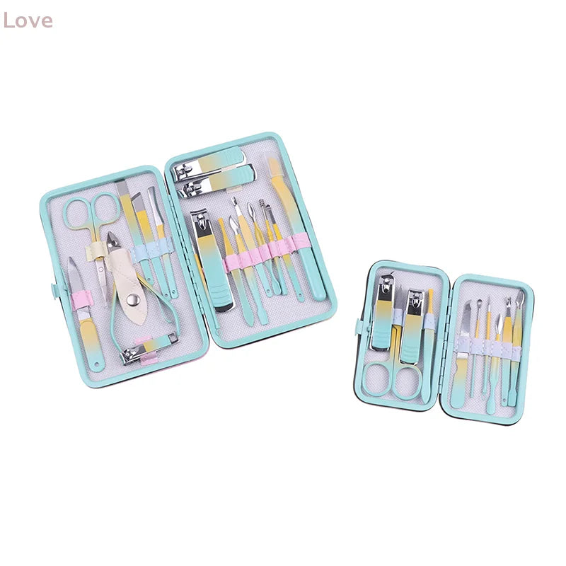 10Pcs Nail Clippers Set Manicure Pedicure Kit Stainless Steel Pedicure Clipper Tools With Grooming Travel With Case