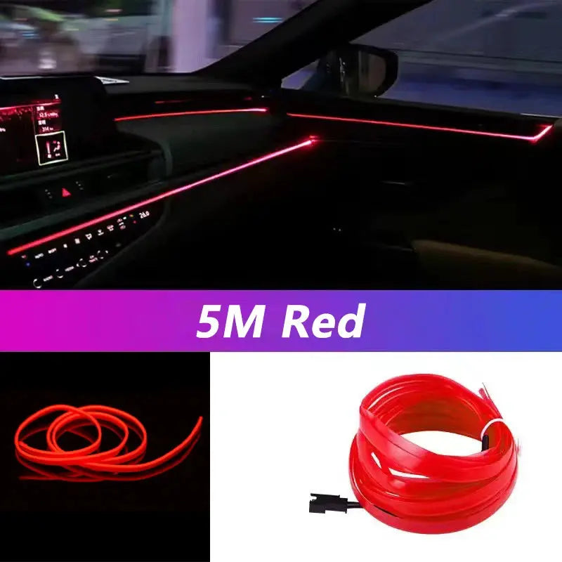 5M USB Car Interior LED Strip Light – Flexible Neon Ambient Lighting PrimeFinds