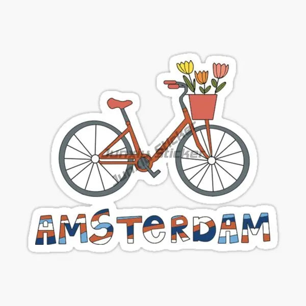 Amsterdam Landscape National Flag and Emblem Vinyl Self-adhesive Decal Car Waterproof Car Bumper Sticker Car Accessories KK10cm