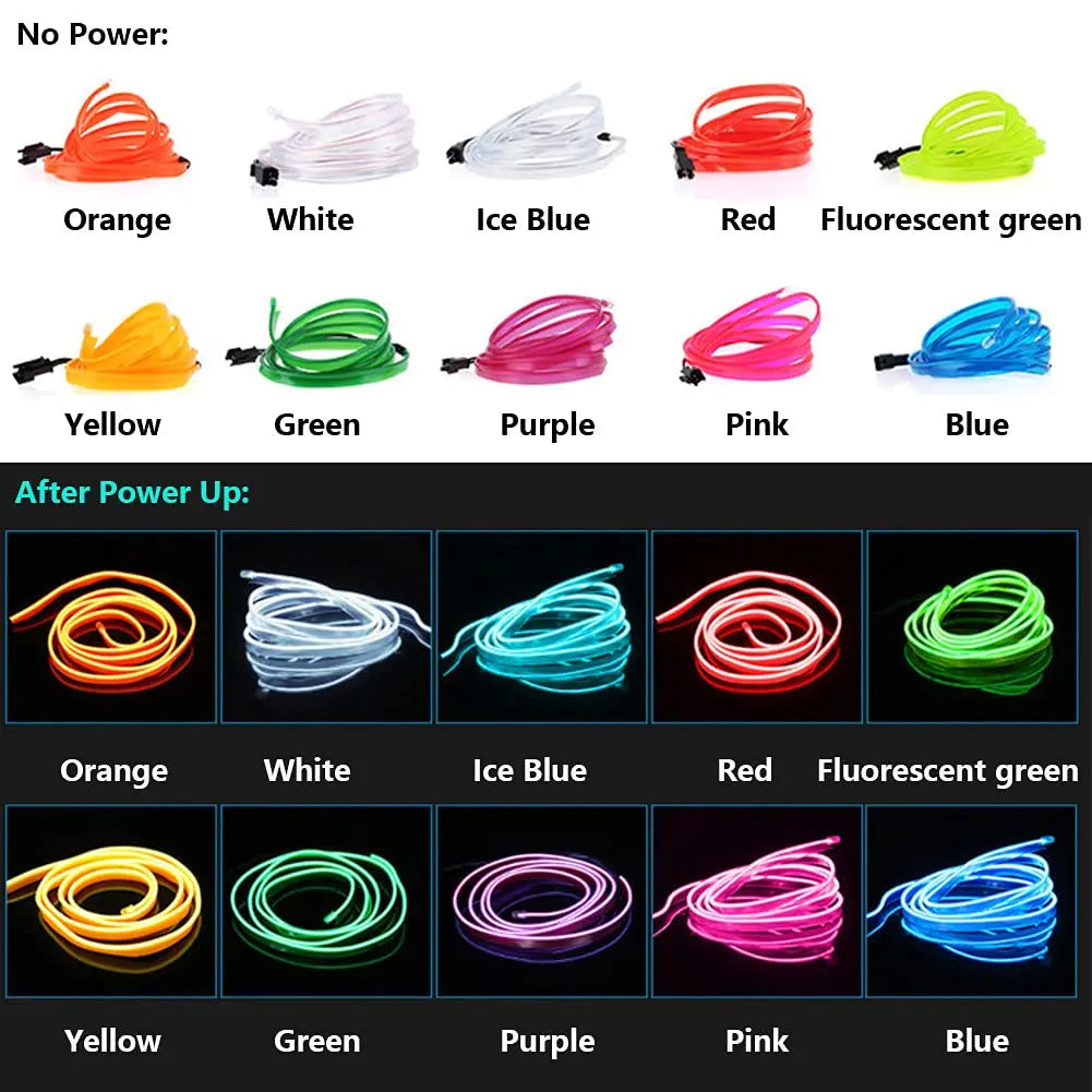 5M USB Car Interior LED Strip Light – Flexible Neon Ambient Lighting PrimeFinds