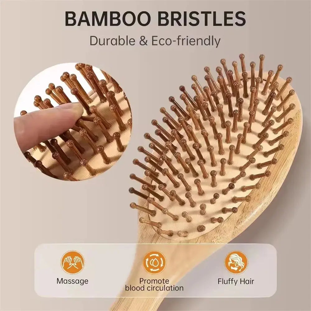 Natural Detangling Bamboo hair brush PrimeFinds