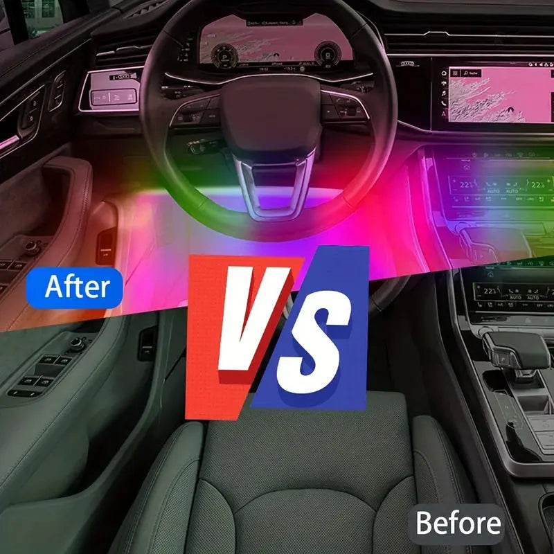 Bluetooth RGB LED Car Interior Light Strip (Music Sync) PrimeFinds