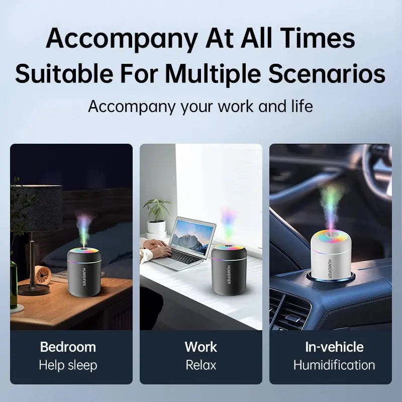 USB Mini Air Humidifier & Aroma Diffuser (180 ml) PrimeFinds