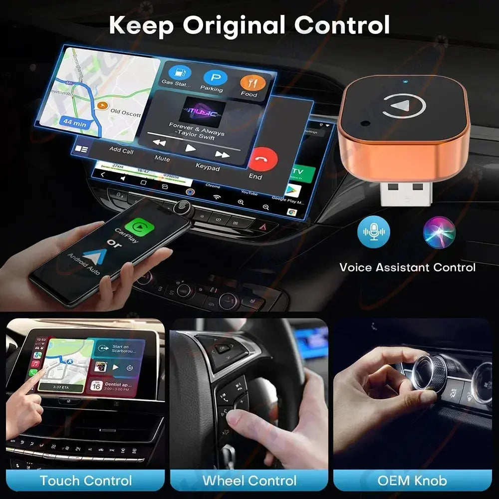 2-in-1 Wireless CarPlay & Android Auto Adapter – Wired to Wireless PrimeFinds
