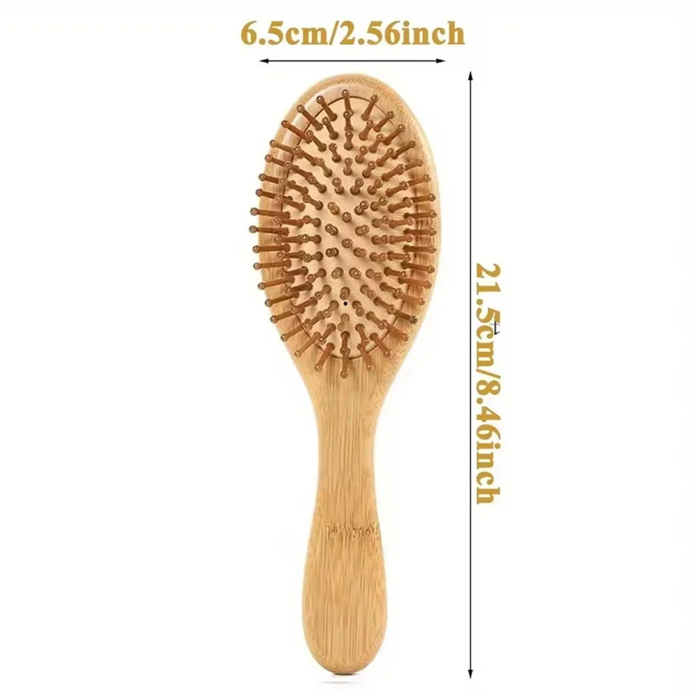 Marseilis Natural bamboo paddle comb air cushion comb scalp massage anti-static tangle free comb,Special for real hair wigs