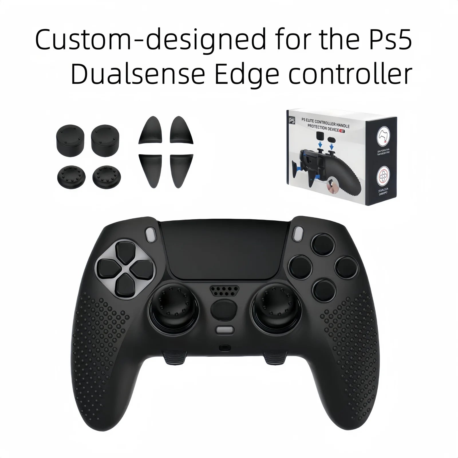 Silicone Protective Cover sleeve For PS5 Dualsense Edge Controller Accessories Rubber Case Gamepad Joysticks Thumb Grips Caps