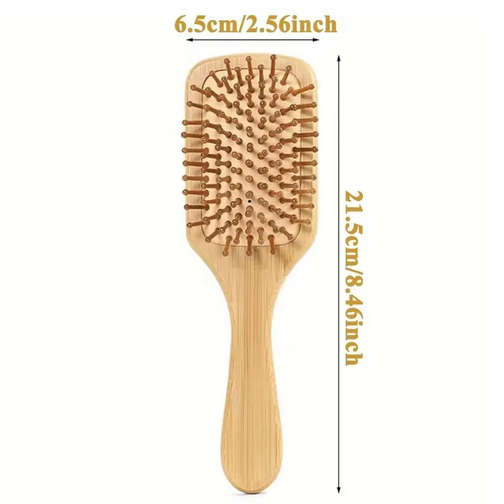 Marseilis Natural bamboo paddle comb air cushion comb scalp massage anti-static tangle free comb,Special for real hair wigs