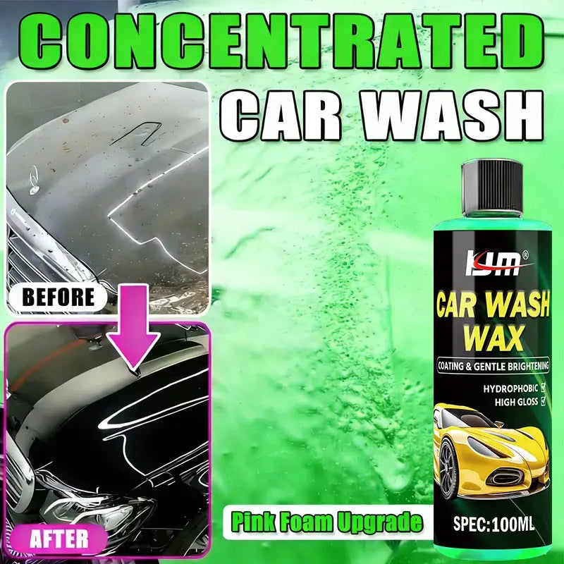Concentrated Car Wash & Wax Shampoo – High-Foam Gloss Cleaner (100ml) PrimeFinds