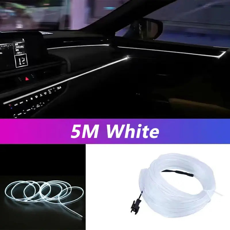 5M USB Car Interior LED Strip Light – Flexible Neon Ambient Lighting PrimeFinds