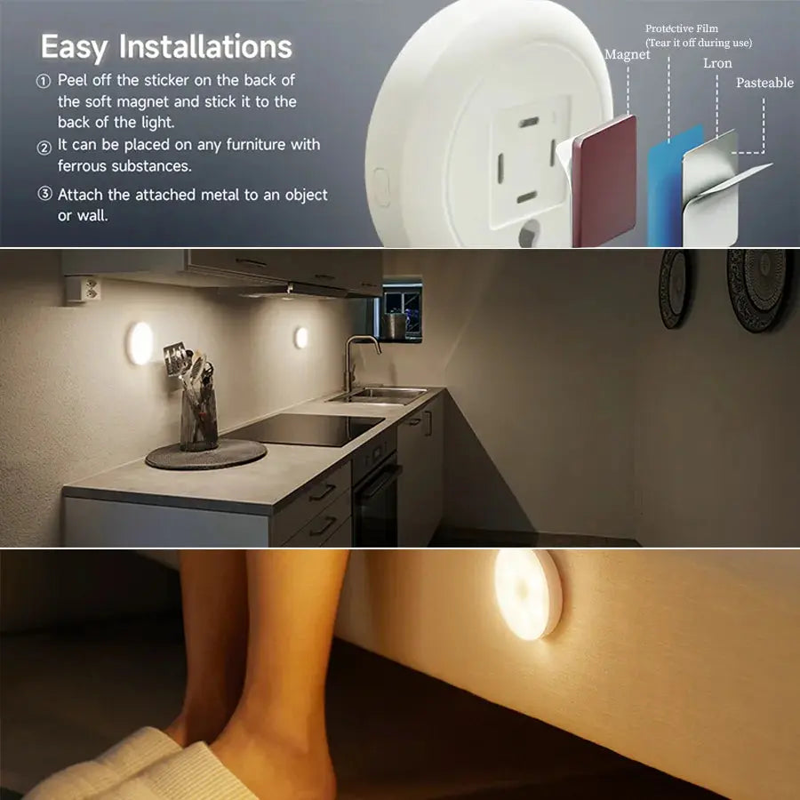 USB Rechargeable Motion Sensor LED Night Light PrimeFinds