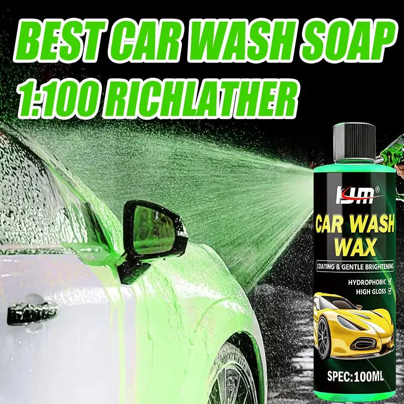 Concentrated Car Wash & Wax Shampoo – High-Foam Gloss Cleaner (100ml) PrimeFinds