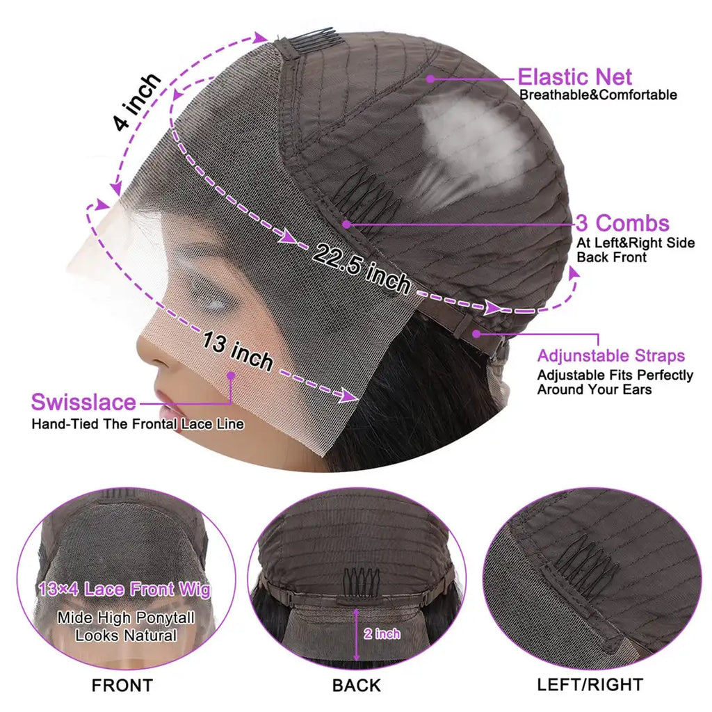 180% Density Brazilian HD 13×4 Lace Front Human Hair Wig