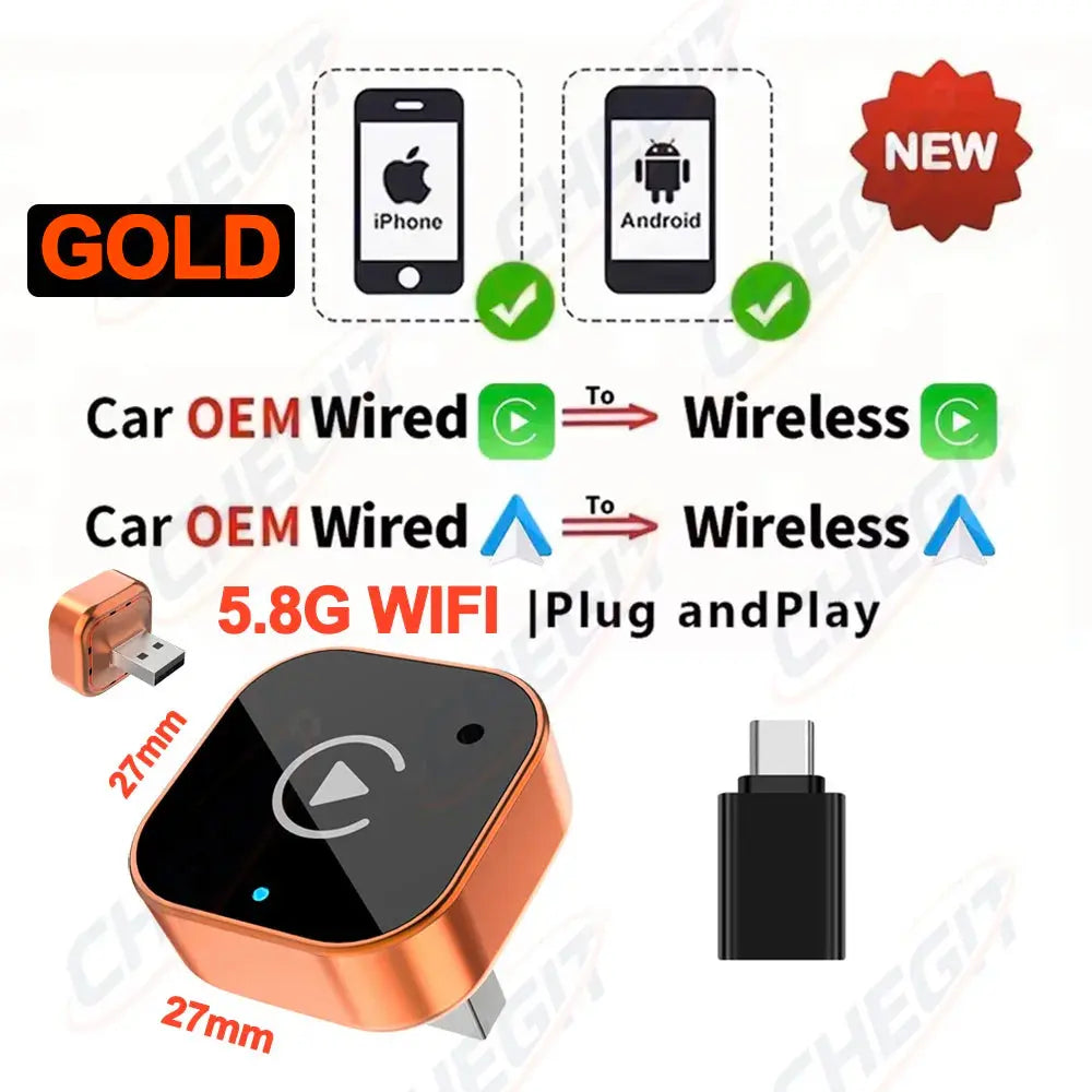 2-in-1 Wireless CarPlay & Android Auto Adapter – Wired to Wireless PrimeFinds