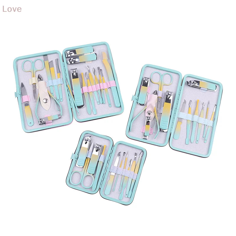 10Pcs Nail Clippers Set Manicure Pedicure Kit Stainless Steel Pedicure Clipper Tools With Grooming Travel With Case