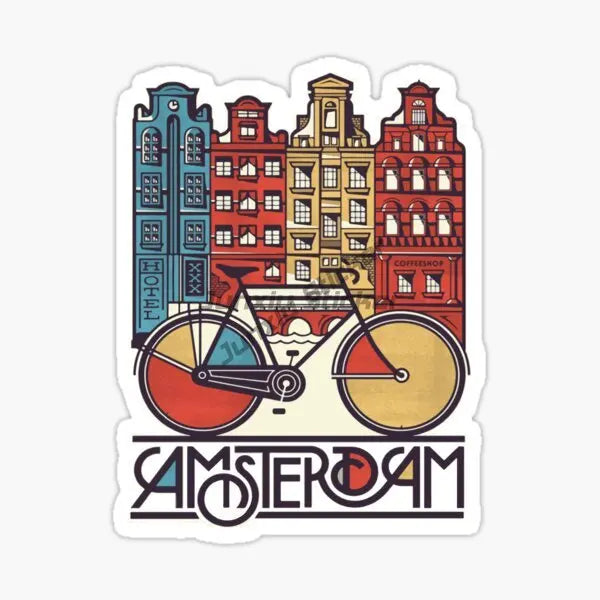 Amsterdam Landscape National Flag and Emblem Vinyl Self-adhesive Decal Car Waterproof Car Bumper Sticker Car Accessories KK10cm