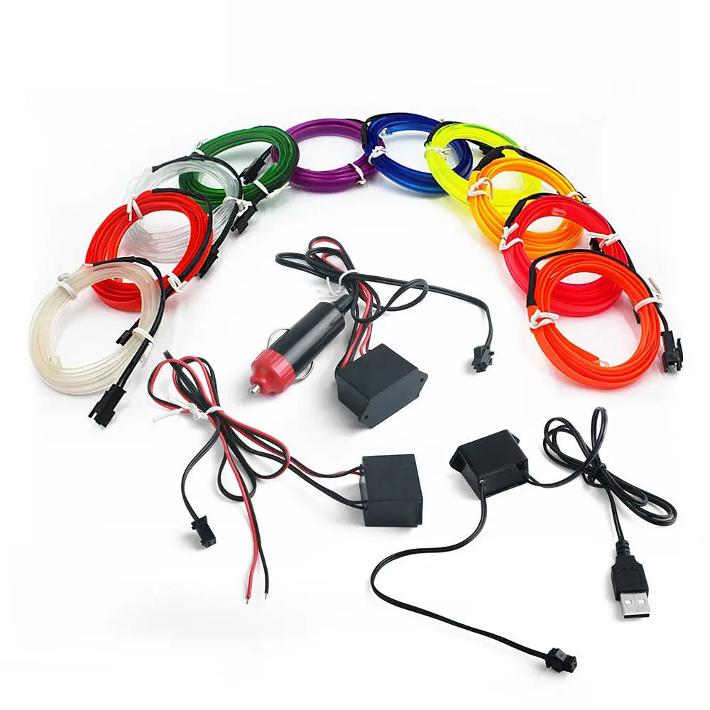 5M USB Car Interior LED Strip Light – Flexible Neon Ambient Lighting PrimeFinds