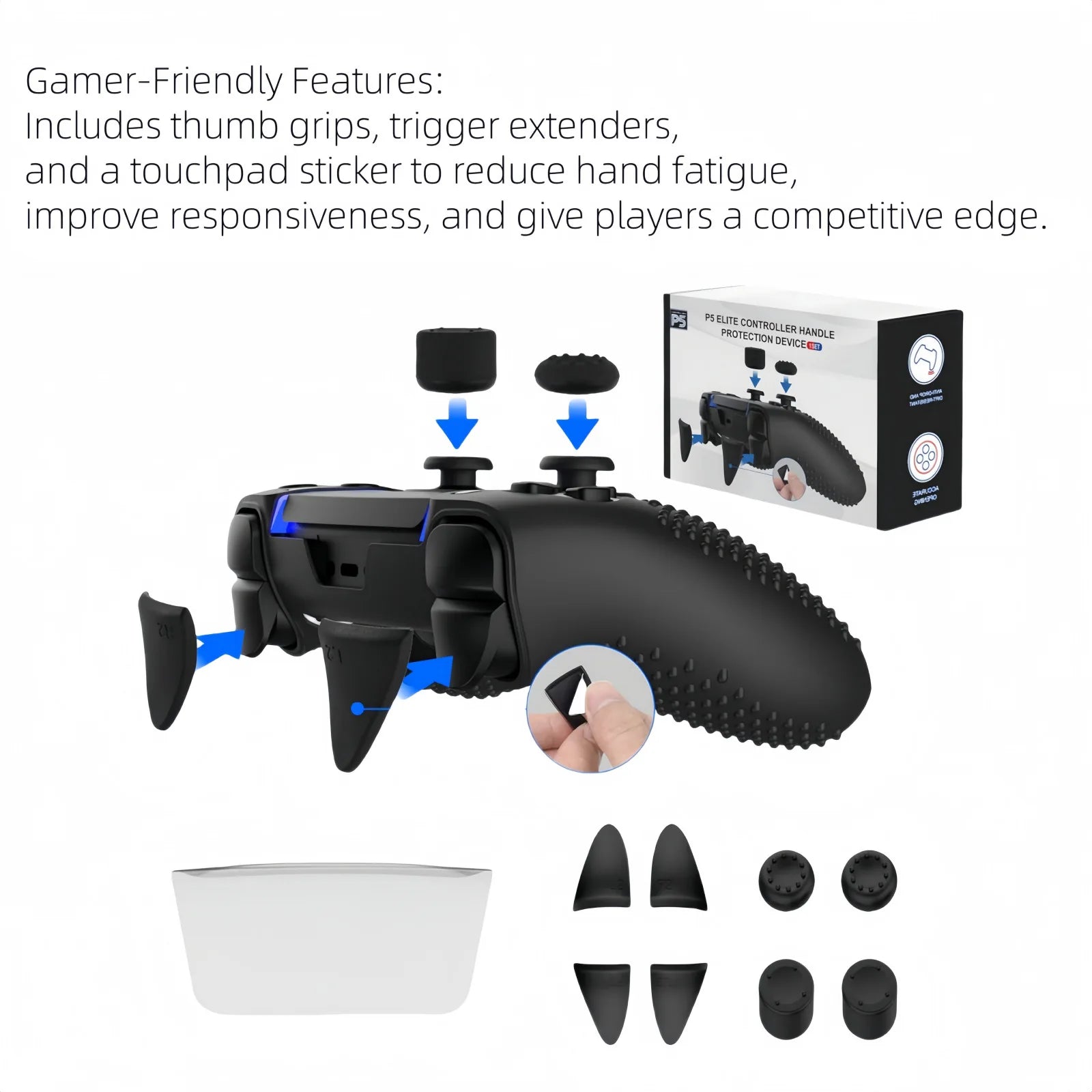 Silicone Protective Cover sleeve For PS5 Dualsense Edge Controller Accessories Rubber Case Gamepad Joysticks Thumb Grips Caps