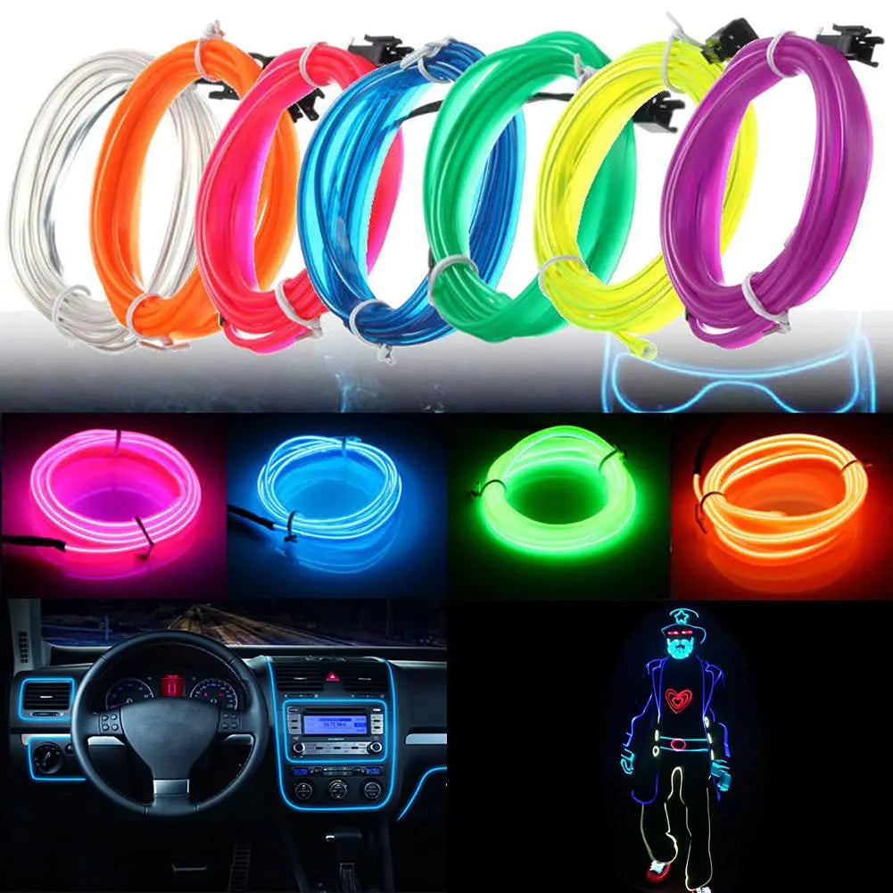 5M USB Car Interior LED Strip Light – Flexible Neon Ambient Lighting PrimeFinds