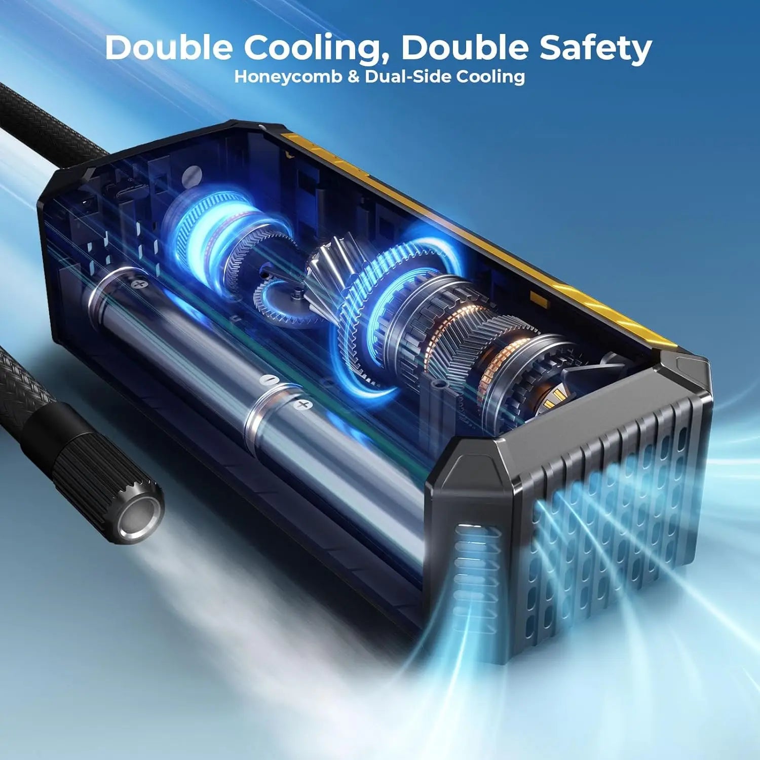 Portable Tire Inflator with Digital Gauge, 150 PSI Air Compressor for Car, Motorcycle, Bicycle - Auto Shut-Off & LED