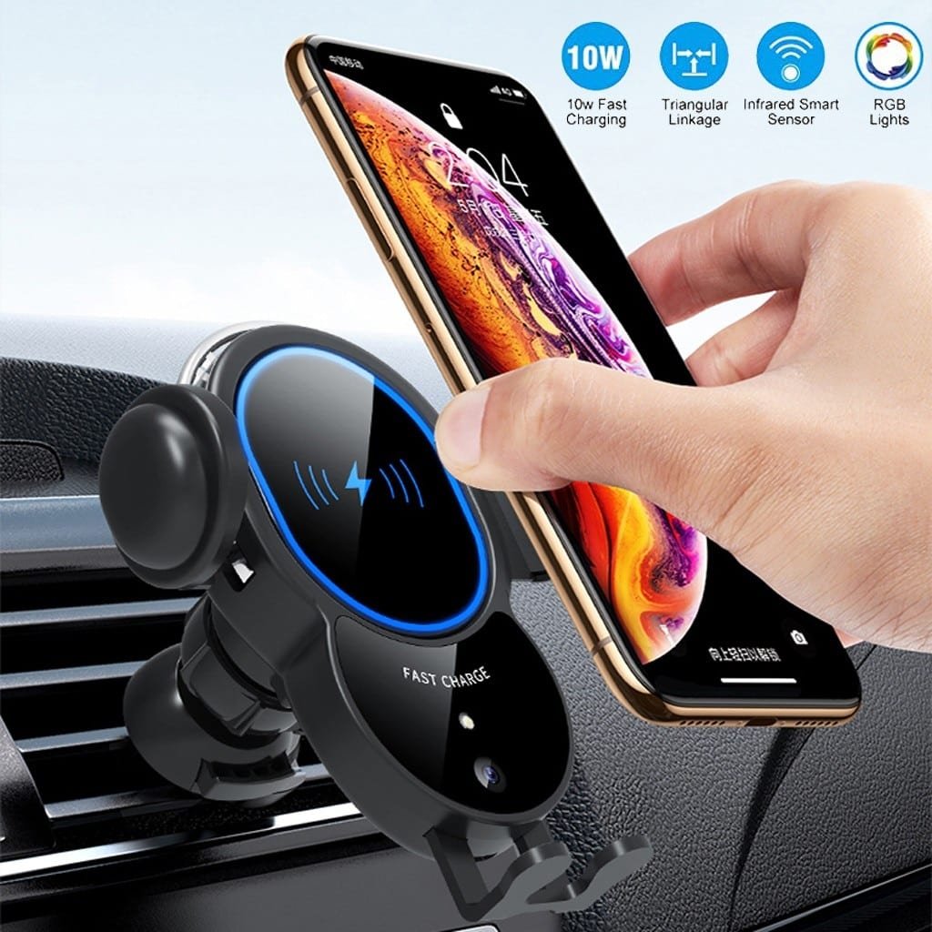 10W Wireless Car Charger with Automatic Clamping Mount